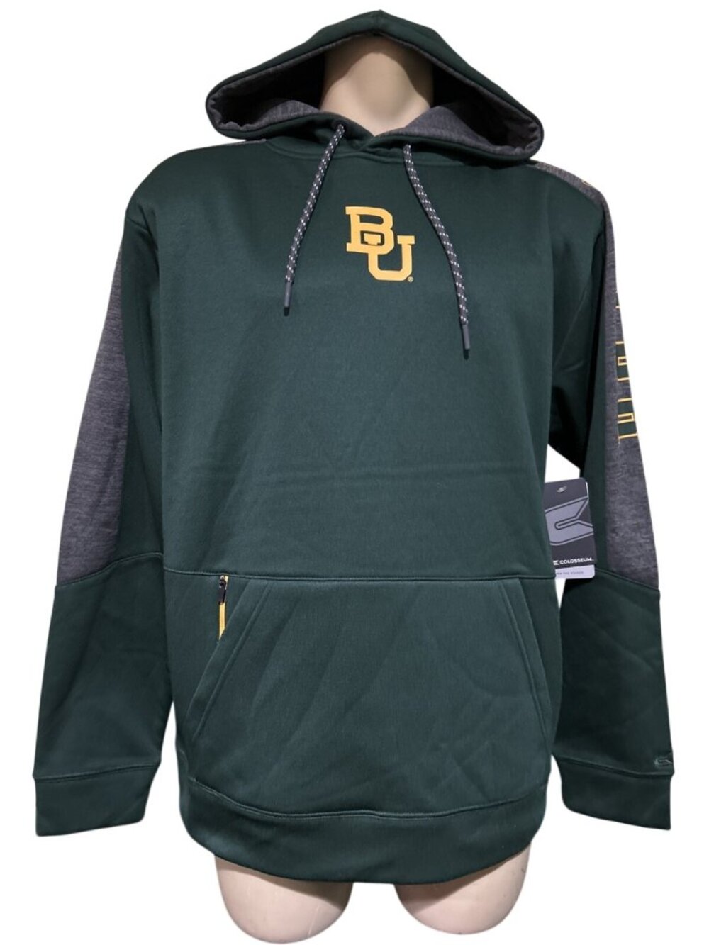 Baylor BU Bears Performance Hoodie Sweatshirt Jacket Men's L NEW